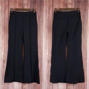Spanx Womens Medium Petite The Perfect Pant Black Knit Ponte Hi Rise Flare